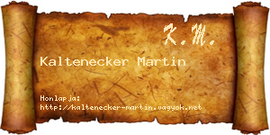 Kaltenecker Martin névjegykártya
